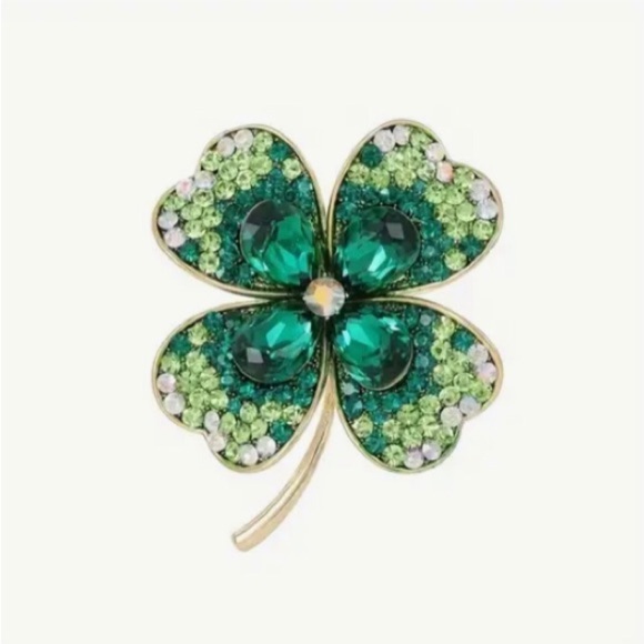 3/$25 Four Leaf Clover St. Patrick’s Day Pin Brooch Unisex - Picture 5 of 10